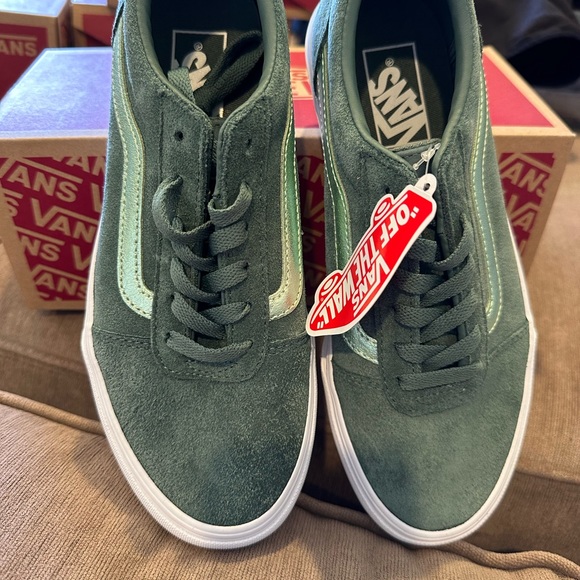Vans Shoes - Vans metallic suede duck, green women shoes